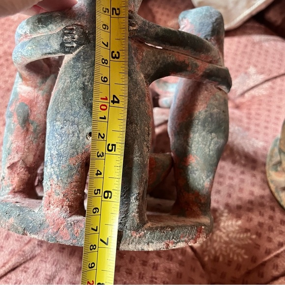 Vintage Aztec/Mayan Circle of Friends Terracotta Clay Candle Holder Set - Picture 6 of 10